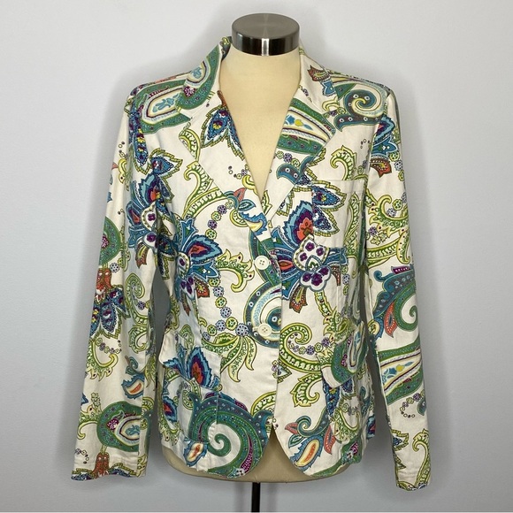 IZOD Petite Paisley Floral Blazer - Picture 8 of 11